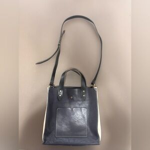 Madewell Navy and Cream Shoulder/ Tote Bag